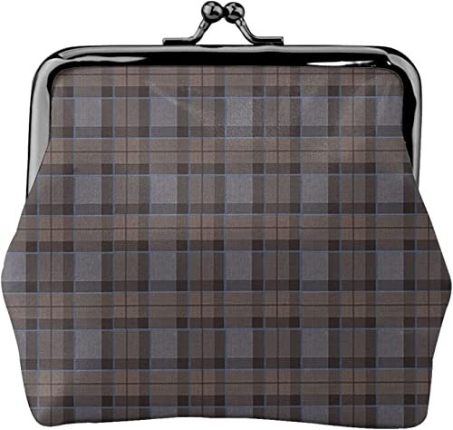 Damen-Leder-Geldbörse, Fraser Hunting Tartan Plaid Wallets Leder-Wechseltasche mit Kiss-Lock-Verschluss-Schnallen-Geldbörse