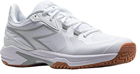 Diadora Trofeo 2 Indoor Mens Tennis Shoes - White/Silver/D Medium / 7.5