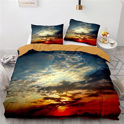 DBEES Bettwäsche Galaxie Galaxy Weltraum Space 135X200 cm Mit 2 Kissenbezügen 80X80Cm Mikrofaser Bettbezug 3D Waschmaschinenfest Bettdecke Bezug 135X200Cm