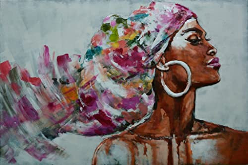 IDYL Metall-Bild mit 3D-Effekt | Moderne Kunst | African woman | 120 x 80 x 3 cm | Nr. 1811