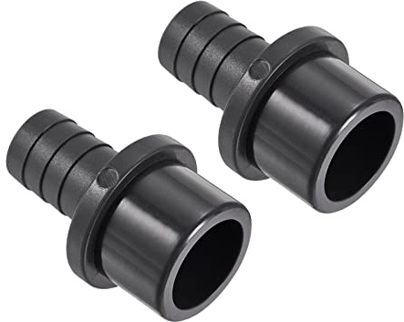 M METERXITY 2pz PVC Tubo Raccordo - Acqua Tubo Connettore, 20mm Dentellato Dritto Tubo Giunto, Applica a Esterno/Giardino/Piscina (OD 32mm, Nero)