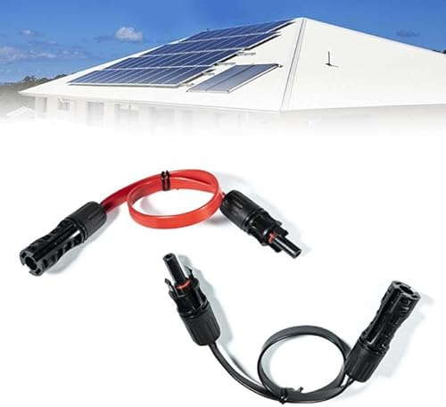 Solar Verlängerungskabel 4mm², 42cm Solarkabel Kabel, PV Verlängerungskabel mit Stecker Kupplung, Flach Fensterdurchführung, PV Kabel für Solarmodule Balkonkraftwerk (Rot+Schwarz)