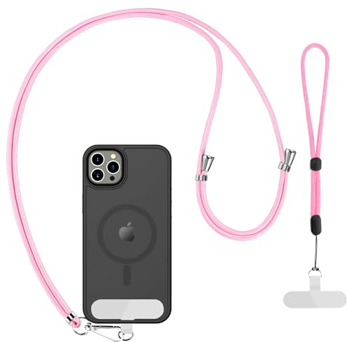 CACOE Cell Phone Lanyard, 1 Pcs Adjustable Neck Strap and 1 Pcs Wrist Strap,2 Pcs Pads,Universal Crossbody,Multifuctional Compatible with Most Smartphones