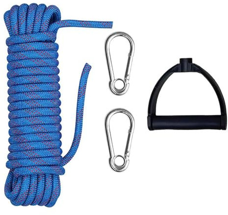 Luojuny Abschleppseil Wakeboard Seil Wassersport Schnur mit Griff Edelstahl Karabinerschnalle 4m Nylon Abschleppseil Schlitten Wagen Zugseil für Wakeboard Kneeboard Snowboard Ausrüstung Blau