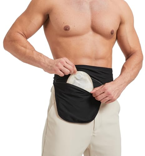 DERAYMI Ceinture de stomie pour homme femme, Cache poche stomie pour colostomie & Ileostomie, ceinture de soutien de colostomie invisible pour hommes et femmes nageant en plein air XXL