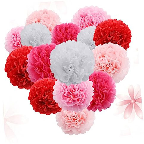 PRETYZOOM Elegante Papierblumen Zum Aufhängen 15 Seidenpapier-Dekorationen Perfekt Für Hochzeiten Partys Geburtstage Shows