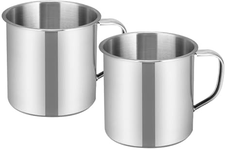 OFFSCH 2 Stück Edelstahl Wasserbecher Für Kinder Mehrzweck Trinkbecher Kindergarten 51-100ml Stoßfest Und Bpa Frei