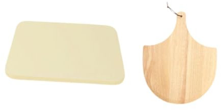 perfk Rectangle Pizza Stone Pizza Tools with Pizza Peel, Baking Stone for Pizza Bread for Grilling