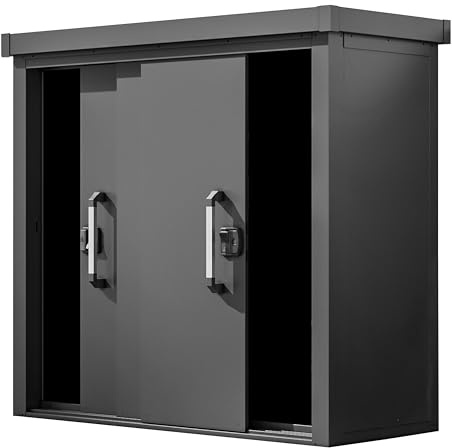 GFP Primeyard Armoire de Jardin en métal 180x78x161 cm Abris de Jardin Anthracite, Plancher Inclus