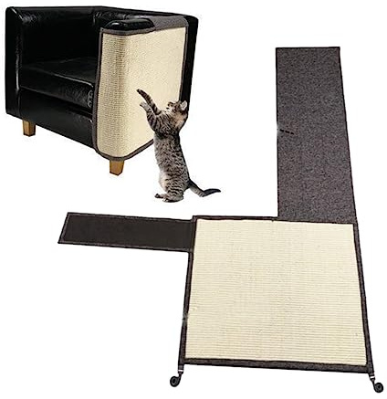 BESPORTBLE Alfombra Rascadora para Gatos 140x60cm Protector para Sofá De Tela De Yute Color Oscuro Ideal para Jugar y Afilar Uñas Diseño para La Izquierda