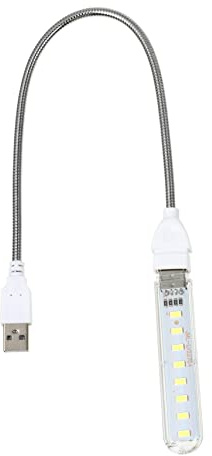 HOMSFOU Usb Nachtlicht 8-led Atmosphärenlicht Mit Flexiblem 35cm Metallrohr Biegbar Usb Schreibtischlampe Für Computer Reise