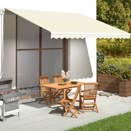 Haus & Garten, Rasen & Garten, Outdoor Living, Fenster & Tür Markisen, Heim Ersatzstoff für Markise, Creme, 4,5 x 3,5 m