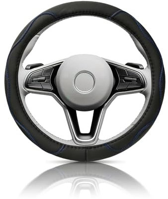 Funda para Volante Antideslizante y Resistente, 35-39.5 CM protección contra el Desgaste, fácil de Limpiar y fácil de Instalar, Ajuste Universal para Diferentes Tipos de vehículos (Azul)
