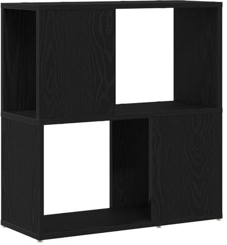 vidaXL Centro de Entretenimiento Moderno de Roble Negro Almacenamiento de Medios Independiente 60 X 24 X 63 cm Elegante y Funcional Soporte para TV para Sala Madera Sólida Espacio Amplio Diseño de Mu