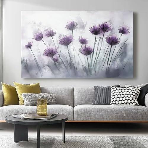 Lienzos decorativos 100l x50an cm Sin marco Cuadro Sobre Lienzo Moderno Cebolla Morada Acuarela Fresca Dormitorio Cocina Cuadros Pared Imágenes Cuadros Decoracion Salon Wall Gris púrpura