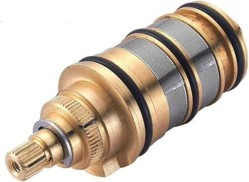 Shower Cartridge Replacement, Compatible with Most Shower Valves, 20-50℃ Thermostatic Cartridge Shower Mixer Valve Bar Repair Kit, for Thermostatic Faucet, Brass Replacement Thermostatic