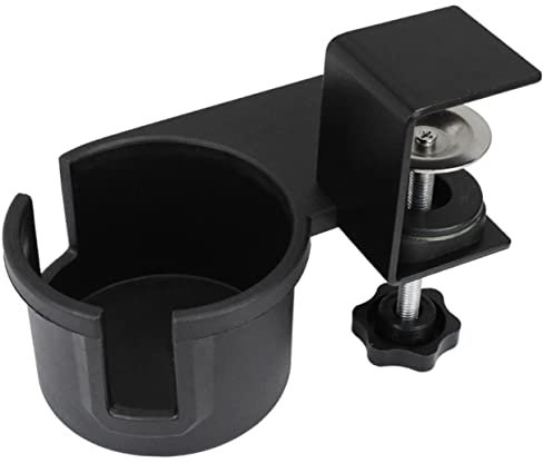 MUCKLILY Soporte para Bebidas De Escritorio Ajustable Clip Giratorio para Botellas y Vasos Portavasos Seguro para De Mesa y Organizador para Oficina y Hogar