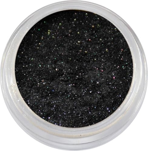GRIMAS Poudre scintillante 5 ml, 103 Night Black, poudre pailletée professionnelle pour le visage, le corps, les tatouages pailletés et plus encore, sans plastique, hautement pigmentée