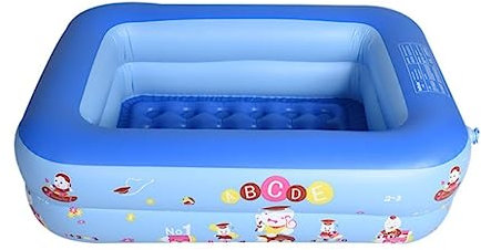 GOOPEEG Piscina Acqua Vasche Idromassaggio Gonfiabili Piscina Giardino Domestico Vasche Portatili da Viaggio Piscine Gonfiabili Esterni(Blue,180 * 140 * 60cm)