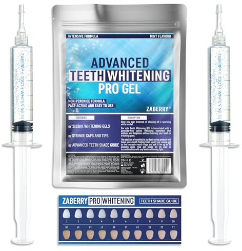 ZABERRY Professional Teeth Whitening Gel, Dental Grade, Bleaching kit 2 x 10ml
