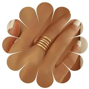 Inateannal Anello Vintage Aperto Regolabile Per Le Dita Anello D'oro Aperto A Fascia Larga Anelli Di Dichiarazione Nocche Anelli Di Dichiarazione Regolabile Grosso Gioielli Per Le Donne