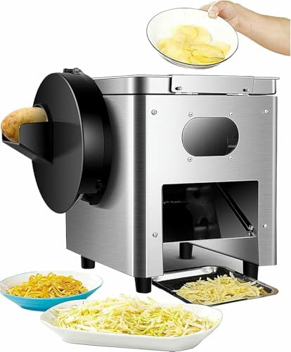Industrial Electric Meat and Vegetable Slicer with Adjustable Blade Thickness for High-Volume Restaurant Food Preparation