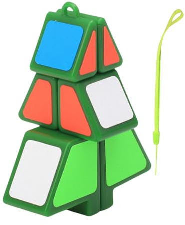 Weihnachtsbaum-Form Speed Cube – ABS 7.2x5.6x2.1cm | Geschmeidiger Schlüsselanhänger-Würfel | Mini Zauberwürfel Anhänger Zum Gehirntraining, Als Schulranzen-Deko, Feiertags-Geschenk Und Für Täglichen