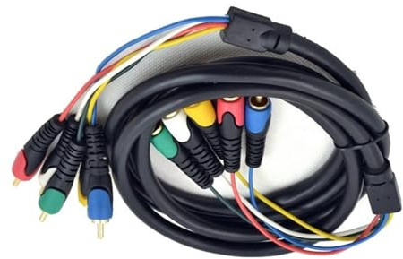 Zqxnt Cavo audio video 5RCA maschio a maschio da 1,8 m con connettori placcati in oro, prolunga per migliorare il trasferimento dei segnali