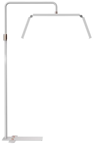 Andoer HD-M9X 40W Boden-LED-Videoleuchte, Faltbares Beauty Moon Lamp 3200K-5600K Dimmbar mit Lichtständer Telefonhalter Fernbedienung für Schönheitssalon Make-up Live-Streaming Nachttischlampe, Weiß