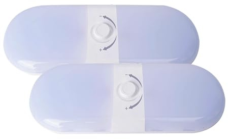 2 Stück 12v Led Lampe Wohnmobil, Wohnwagen Deckenleuchte, Wohnmobilbeleuchtung, 72 Leds Dimmbar Kfz Innenraumbeleuchtung, Dreifarbiger Drehknopf zum Dimmen Für Rv Camping Auto Lkw Wohnwagen Boot, Weiß