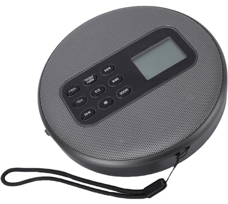 YUEHISY Lettore CD Bluetooth Portatile, Stereo Ricaricabile con Doppi Altoparlanti e Cavo da 3,5 Mm, per Lettore di Dischi Musicali CD CD-R MP3 e Auto Domestica
