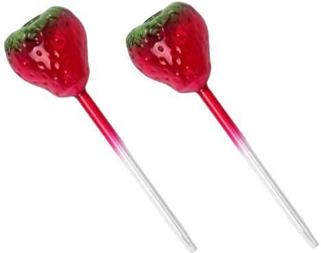 VALICLUD Lot de 2 Globes d'Arrosage Automatiques en Verre pour Plantes d'Intérieur et Extérieur Système Réglable à Goutte à Goutte Forme Fraise Décorative Entretien Facile et