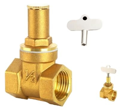 Wasserhahn Einsatz DN15 DN20 DN25 Messing-Absperrventil mit innenliegendem Schloss, dreieckigem Schlüssel, Wasserleitung, Wasserzähler, Front-Diebstahlsicherung(3/4)