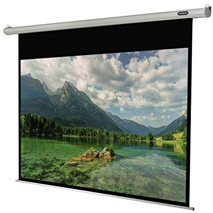 celexon Economy Écran de Projection motorisé 80 | 180x102 cm 16:9 | Écran 4K, Full-HD pour présentations de Bureau & Votre Home Cinéma | pour Montage Mur ou Plafond | Télécommande Incluse