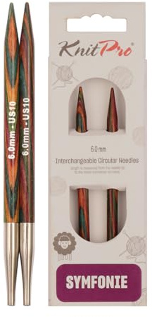 KnitPro Symfonie utbytbara cirkulära nålar 13 cm (5 tum) | 6,00 mm