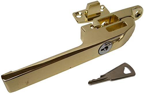 Basta / Shaw Ersatz-Fenstergriff, mit Schloss, Holzfenster gold