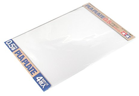 TAMIYA 70123 70123 Plastic Plate 0.5 mm 4 Pieces 257 x 364 mm White