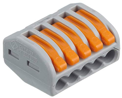 WAGO 222–415 gs605uk Hebel Cage Clamp Terminal Block Anschlüsse – Grau (5 Stück)