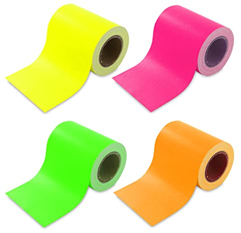 4er Pack Nachfüllrollen für Haftnotiz-Abroller Breite: 60 mm, 4 Rollen mit ca. 10 m Haftnotizen in Neonfarben, Klebezettel Haftnotizblöcke Notizblöcke