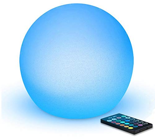Mr.Go 6“ LED Night Light Ball Lamp Colour Changing Mood Light Sphere Lamp, 8 Dimmable Brightness, 16 Adjustable Colors, Remote Control, Rechargeable Bedside Lamp for Kids Bedroom Home Decoration