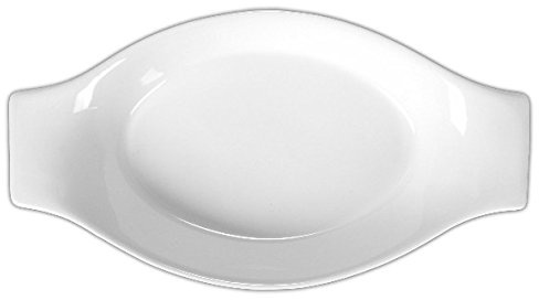 Holst Porzellan WA 208012 Gratinschale oval 21 x 11 cm Wallis, weiß, 20.5 x 11 x 3 cm