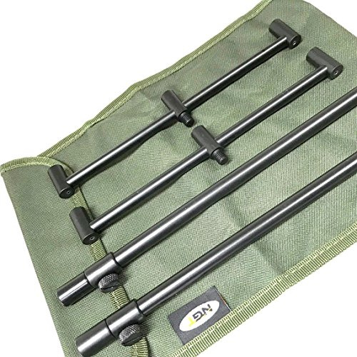 Lidsters Fishing Supplies 3 asta Buzz bar set nero 30 – 50 cm con custodia, 2 picchetti 2 barre di 25 cm per pesca alla carpa