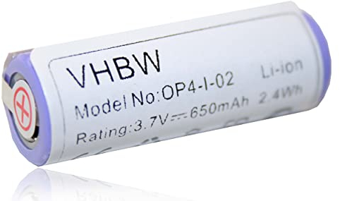 vhbw batteria compatibile con Braun Oral-B Pro 4500 / Type 3756 rasoio elettrico (650mAh, 3,7V, Li-Ion)