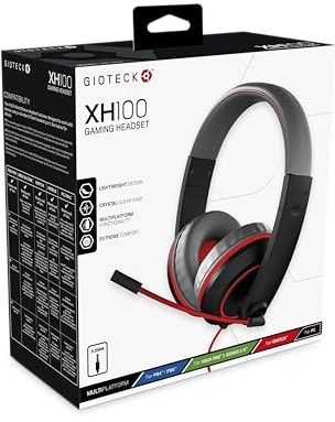 Gioteck XH100S Stereo Headset for Nintendo Switch, PS5, PS4, Xbox Series S/X, PC, Mobile - Red
