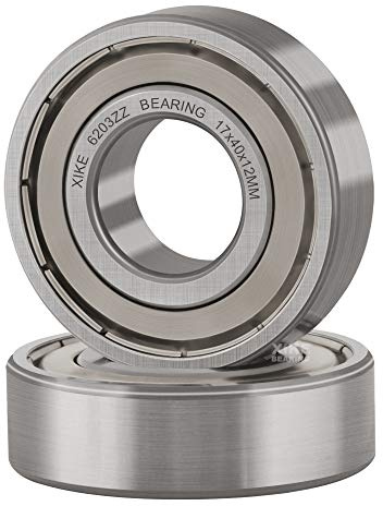 XiKe 6203ZZ 17x40x12mm Rillenkugellager aus Wälzlagerstahl 2er-Pack | Beidseitig abgedichtet (2Z), ABEC-3, werksgeschmiert, reibungs- und geräuscharm, kostengünstig, für trockene Umgebungen