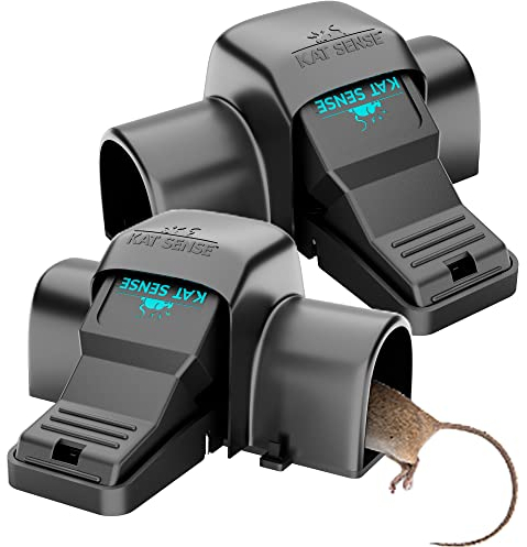 Kat Sense Überdachte Ratten- und Streifenhörnchen-Fallen, verhindert versehentliches Auslösen mit Tunneled-Design, schnelle Humane Tötung, Indoor 'N Outdoor Mausefallen
