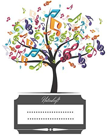 Notenheft: Notenpapier Manuskript mit Violinschlüssel, DIN A4, 50 Seiten, 12 Notensysteme pro Seite, Taschenbuch