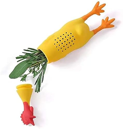Adorable poule en silicone infuseur en silicone pour thé aux herbes, pot à épices, contons, épices, boîte à épices, réutilisable et durable.