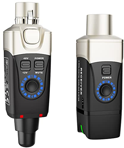 Xvive U3C Wireless Mikrofon System 2.4G Wireless XLR Mikrofon Sender Empfänger für Kondensator Mikrofon, Audiomischpult, PA-System