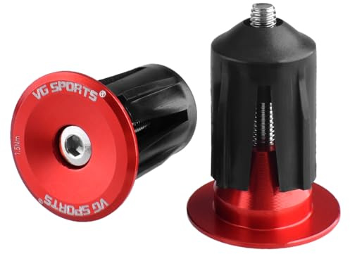 TRIWONDER Bouchon de Guidon VTT Embout de Guidon de Vélo Bouchon d'Extrémité de Poignées pour Vélo de Route Montagne (Rouge - 23,5 mm)